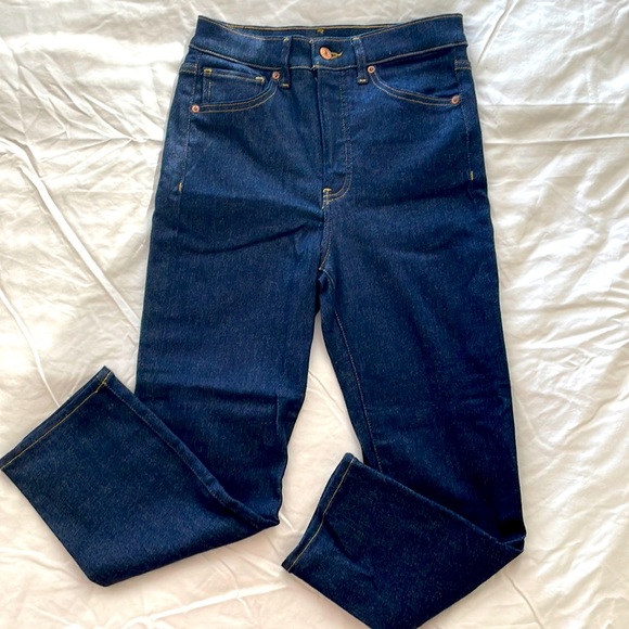Express Slim Super High Rise Dark Washington Jeans